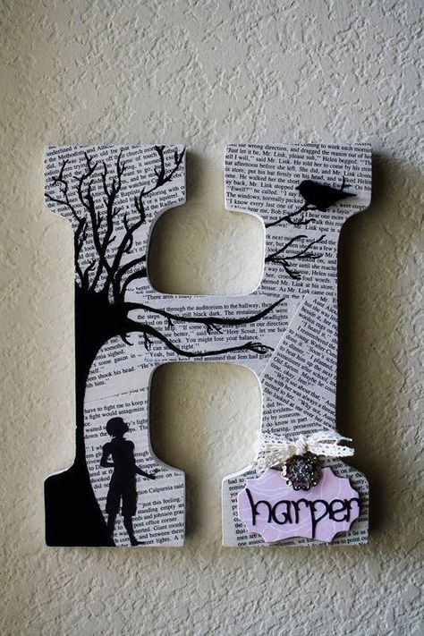 Creative newspaper latter - 35 Creative DIY Letters in Life Newspaper Art, Diy Letters, Newspaper Crafts, Letter H, 3d Letters, Letter A Crafts, Wooden Wedding, Decorative Letters, Wood Letters