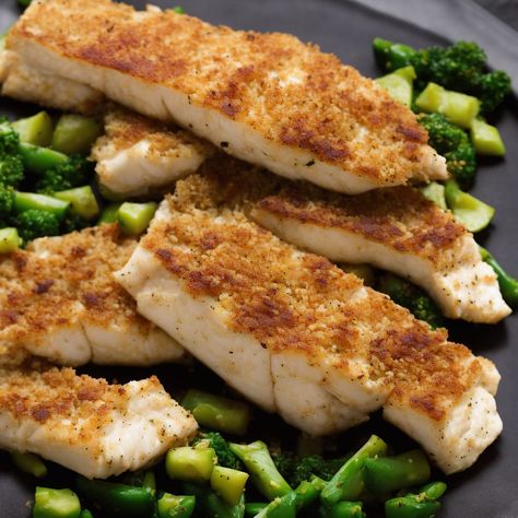 Baked Halibut with Crispy Panko Recipe Recipe | Recipes.net Baked Halibut Oven, Baked Halibut Recipes, Panko Recipes, Halibut Recipes Baked, Baked Halibut, Pork Spices, Spiced Vegetables, Halibut Recipes, Main Dish Salads