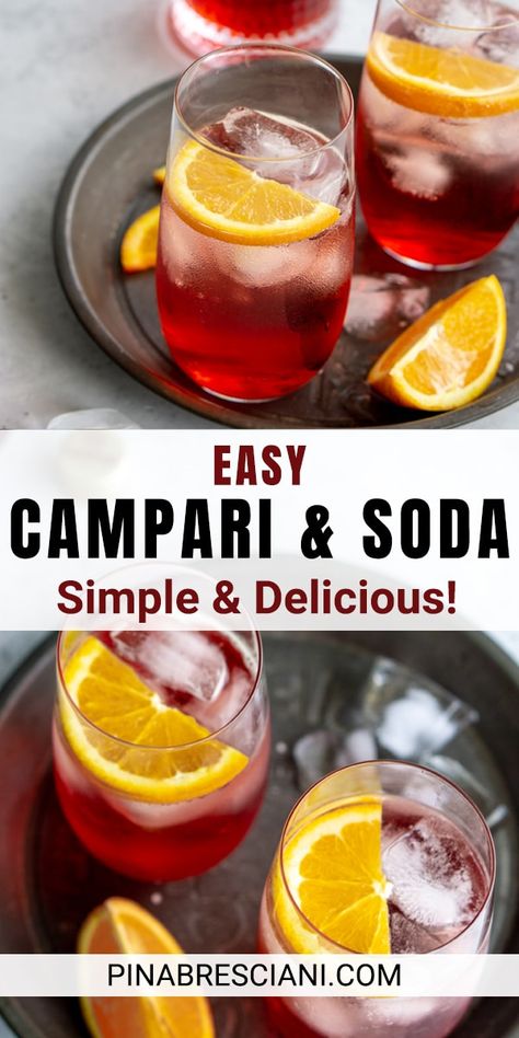 Italian Soda Cocktail, Cocktails That Go With Pizza, Campari Recipes, Campari Drinks, Magical Drinks, Italian Cocktail Recipes, Aperol Drinks, Campari Cocktail, Cocktail Corner