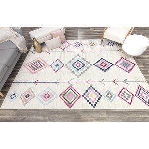 Union Rustic Derose Hand-Tufted Ivory Area Rug | Wayfair Style Marocain, Cosmoliving By Cosmopolitan, Aqua Area Rug, Southwestern Area Rugs, Boho Area Rug, Raspberry Pink, Light Grey Area Rug, Ivory Area Rug, Pink Area Rug