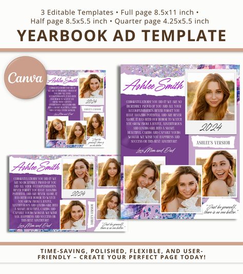 School Yearbook Template, Template Yearbook, Yearbook Ad Template, Yearbook Ad, Yearbook Template, Yearbook Layouts, Ad Layout, School Yearbook, Erasers