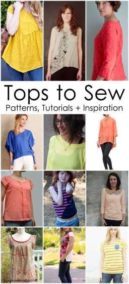 Must make all of these. Great list of sewing patterns and inspiration for women tops and shirts. Tops To Sew, Sewing Tops, Mode Tips, Sew Patterns, Shirt Sewing Pattern, Diy Vetement, Trendy Sewing, Top Sewing, Sew Ins