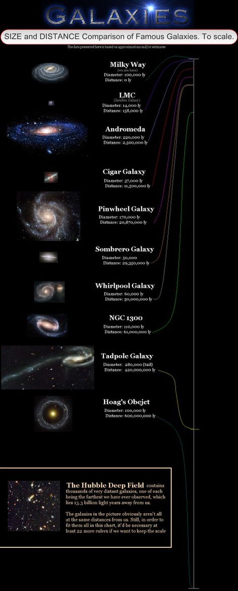 Beautiful Galaxies Poster - Lists names, sizes & distances! Hubble Deep Field, Astronomy Facts, Astronomy Science, Space Facts, Andromeda Galaxy, Space Pictures, The Planets, Space Telescope, Quantum Physics