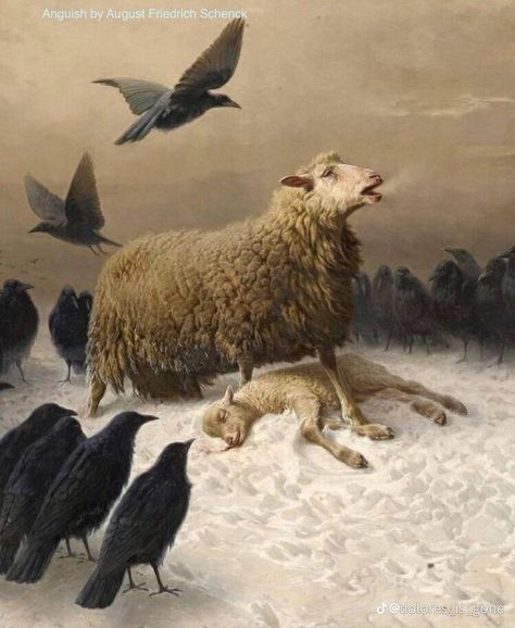 Anguish By August Friedrich, August Friedrich, Sheep Paintings, Academia Aesthetics, Rennaissance Art, Arte Inspo, Beautiful Dark Art, Old Paintings, A Level Art