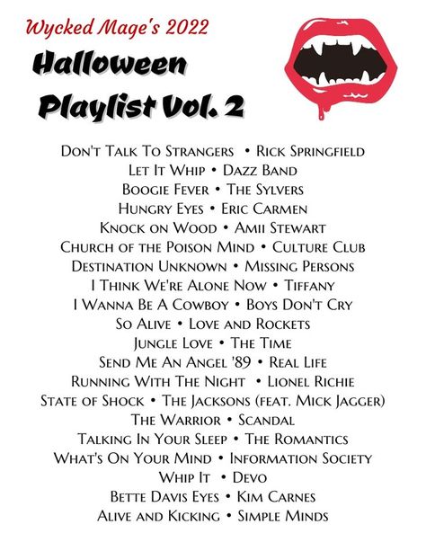 Halloween Music Playlist, The Sylvers, Talking In Your Sleep, Halloween Playlist, Love And Rockets, Halloween Songs, Jungle Love, Rick Springfield, Halloween Music