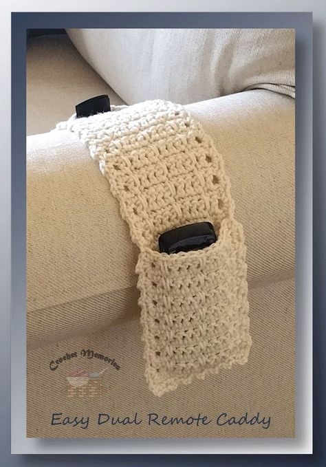 Quick and Easy Crochet Gifts for Men • Oombawka Design Crochet Diy Laine, Remote Caddy, Crochet Organizer, Remote Holder, Confection Au Crochet, Ways To Organize, Crochet Simple, Crochet Home Decor, Crochet Diy