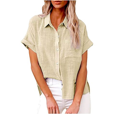 Womens Blouses Casual, Woman Weaving, Weave Style, Short Sleeve Pattern, Loose Shirts, Loose Blouse, Color Shorts, Casual Blouse, Styl Vintage