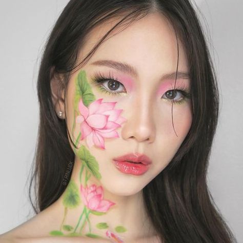 Butterfly Makeup, Lotus Painting, Flower Makeup, Face Paint Makeup, Creative Portrait Photography, Make Up Inspo, Makeup Pictures, Creative Portraits, Body Painting