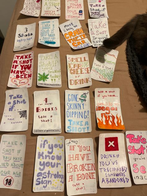 Homemade Drunk Card Games, Drinking Diy Games, Do Or Drink Game Cards Diy, Painted Drinking Card Game, Deck Of Card Drinking Games, Homemade Drinking Games Cards, Drinking Game Cards Diy, Homemade Playing Cards, Cards Drinking Games