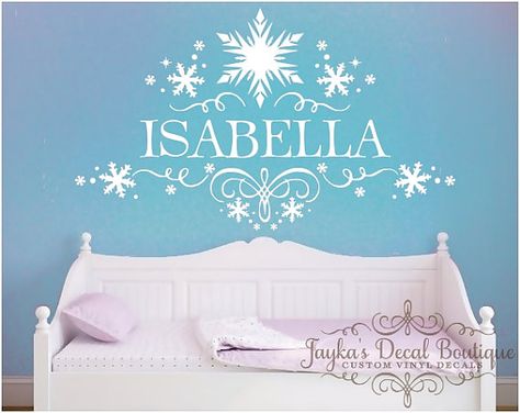 Welcome to Jaykas Decal Boutique    Size: 22 x 37    ┊┊┊★ CHECKOUT ★┊┊┊  In the notes section during checkout, please include the childs Frozen Wall Decals, Frozen Bedroom Decor, Frozen Room Decor, Name Isabella, Frozen Themed Bedroom, Frozen Bedroom, Frozen Room, Frozen Themed, Princess Room