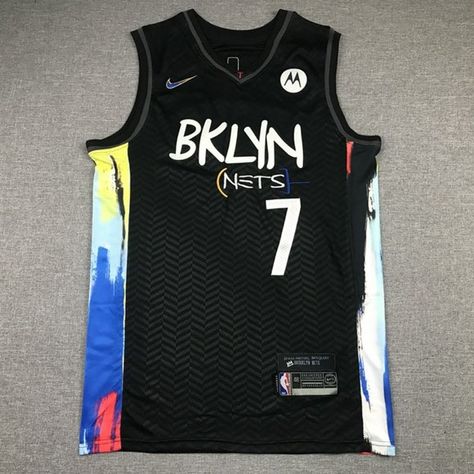 Brooklyn Nets #7 Kevin Durant New City Black Jerse Brooklyn Nets Jersey, Kevin Durant 7, Kobe Bryant Lebron James, Nets Jersey, Black City, Nba Jerseys, Nba Chicago Bulls, Anthony Davis, Memphis Grizzlies