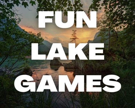 Looking for fun lake games to play with family & friends? Save money on expensive water toys and view our list of 19 lake activities. From minute to win it games, water games, outdoor games, and more. These games are perfect for kids and adults, a large or small group. Grab these low-cost lakeside games with directions & supply list today. Lake House Games, Lake Games For Adults, Beach Minute To Win It Games, Fun Lake Activities, Lake Fun Ideas, Adult Water Games, Lake Activities For Kids, Lake Birthday Party Kids, Lake Birthday Party Adult