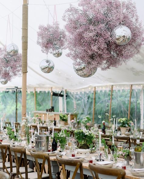 We’re head over heels for Lea and Tom's breathtaking marquee wedding! 🪩 From the dazzling disco ball floral clouds to Lea’s jaw-dropping gown, every detail was pure perfection. A truly unforgettable day filled with love, laughter, and elegance! Marquee - @englishmarqueecompany Catering and bar - @nomadcateringjb Photographer - @helenrussellphotography Florist - @roseandspade_ Cake - @cherylbottomleycakes DJ via @jonnyrossmusic String quartet - @_golden.strings_ Make up - Danni Reading Hair ... Floral Clouds, Wedding Marquee, Baby S Breath, Wedding 2025, Marquee Wedding, Disco Balls, String Quartet, Head Over Heels, Disco Ball