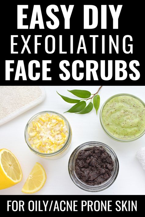 Looking for ways to exfoliate face naturally? Try these simple diy face scrubs for acne prone skin. These natural face scrubs will help get rid of all the oil from your face and give a healthy glow. These homemade exfoliating face scrubs also do not cost anything heavy on your pocket, and are way cheaper than their drugstore alternatives. Do give these homemade acne scrubs a chance! #oilyskincareroutine #DIY #DIYSkinCare #DIYBeauty #facialscrub Diy Face Scrub For Acne And Dry Skin, Diy Exfoliating Face Scrub For Oily Skin, Diy Face Scrub For Oily Skin, Scrub For Acne Prone Skin, Diy Face Scrub For Acne, Expholiate Face Scrub Diy, Lemon Scrub Diy, Scrub For Oily Skin, Diy Exfoliating Face Scrub