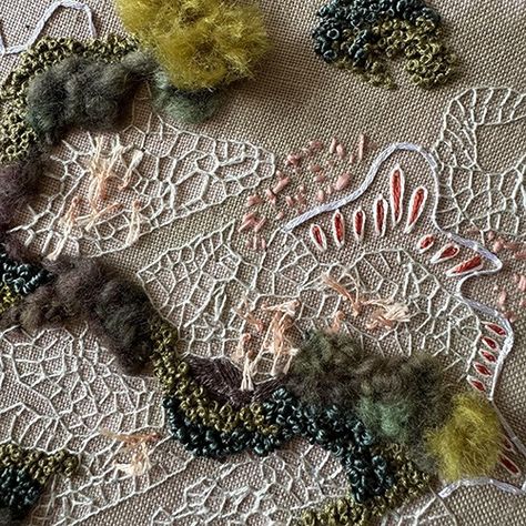 Abstract Embroidery - Smithsonian Associates Abstract Hand Embroidery, Abstract Embroidery Designs, Line Texture Pattern, Slow Shutter Speed Photography, Embroidery Abstract, Summer Camp Art, Shutter Speed Photography, Pattern Composition, Abstract Embroidery