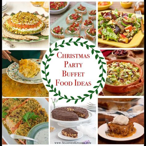 Holiday Buffet Menu Ideas, Christmas Food Bars For Parties, Christmas Banquet Food Ideas, Xmas Party Buffet Ideas, New Years Buffet Food, Buffet Dinner Party Menu Ideas, Christmas Dinner Party Food Ideas, Christmas Cold Buffet Ideas, Christmas Buffet Recipes