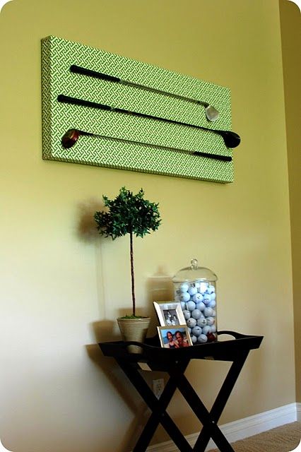 This is my next project for above Jonathan's Dresser...shhhhhh...don't tell him! Golf Club Art, Diy Golf, Golf Room, Golf Diy, Best Golf Clubs, Golf Decor, Golf Rules, Golf Theme, Vintage Golf