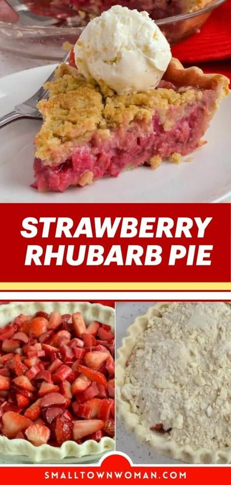 Best Strawberry Rhubarb Pie, Easy Strawberry Rhubarb Pie, Fruit Turnovers, Easy Strawberry Dessert, Rhubarb Pie Recipe, Strawberry Rhubarb Recipes, Strawberry Rhubarb Pie Recipe, Rhubarb Recipes Pie, Easy Strawberry Desserts