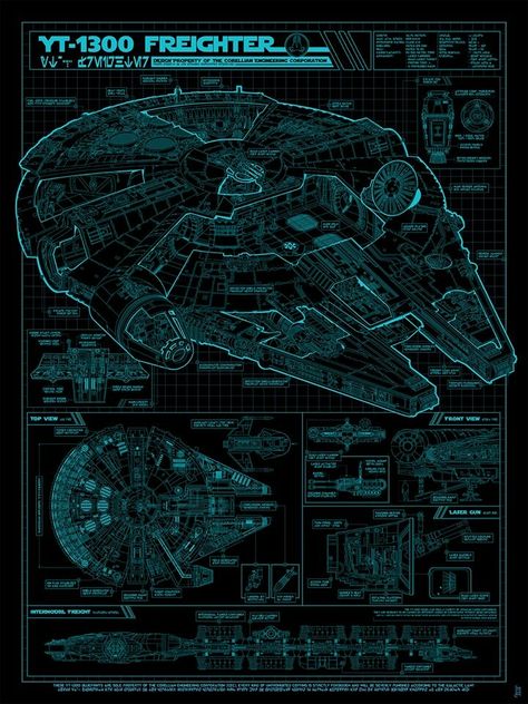 Millenium Falcon Blueprint Millennium Falcon Art, Falcon Art, Imperial Star Destroyers, Blueprint Drawing, Star Wars Background, Star Wars Spaceships, Millenium Falcon, Blueprint Art, Star Wars Facts