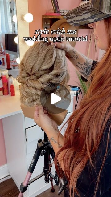 Katelyn Grimes on Instagram: "Next round of tutorials are going to be on short hair and darker hair colors!

#bride #bridalhair #bridehairstyle #hairtutorial #hair #hairstyle #hairstyles #eventhair #bridesmaidshair #bridesmaids #tutorial #weddinghair #hairtips #weddingtips" Boho Wedding Bun, Low Bridal Bun Tutorial, Bridal Updo Fine Hair, Bridesmaid Updo Tutorial, Darker Hair Colors, Bridal Updo Tutorial, Bridal Low Bun, Wedding Updo Tutorial, Darker Hair