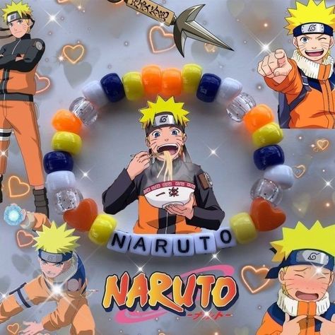 Naruto Bracelet, Akatsuki Kakashi, Rave Jewelry, Anime Crafts Diy, Shippuden Sasuke, Diy Kandi Bracelets, Pony Bead Bracelets, Diy Kandi, Clay Bead Necklace