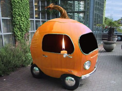 Pea Car, Crazy Cars, Orange Car, Tiny Cars, Pumpkin Farm, Wheels On The Bus, Honda Element, Car Photo, Weird Cars