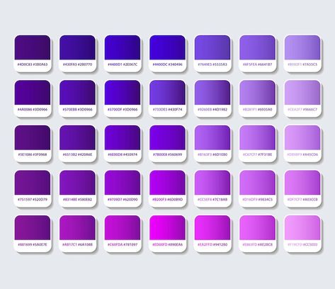 Vector violet and blue color palette wit... | Premium Vector #Freepik #vector #color-code #color-guide #color-chart #pastel-template Violet Paint Colors, Purple Color Chart, Violet Color Palette, Pantone Color Chart, Blue Color Palette, Color Schemes Colour Palettes, Dslr Background Images, Blue Colour Palette, All Things Purple