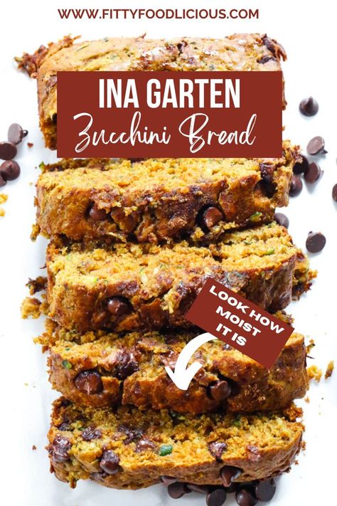 Ina Garten Zucchini Bread - Fitty Foodlicious Ina Garden Zucchini Bread, Pumpkin Zucchini Bread, Zucchini Dishes, Chocolate Pumpkin Bread, Pumpkin Zucchini, Breads Recipes, Easy Zucchini Bread, Best Zucchini Bread, Baked Breads