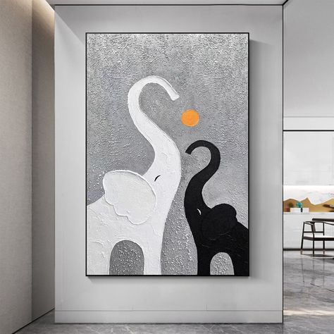 Easy Paintings That Look Expensive, Paintings For Bedrooms Canvases, Abstract Animal Art Painting, Elephant Canvas Painting Ideas, Cute Elephant Canvas Paintings, Abstract Elephant Painting, Elephant Painting Canvas Acrylics, Elephants Painting, Elephant Oil Painting