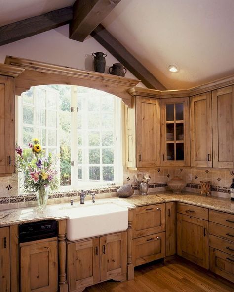 Rustic style really brings the excitement to the room. It works great with farmhouse and country style. Take a look at this rustic kitchen ideas, rustic kitchen cabinets, rustic kitchen floor, and rustic kitchen designs! Rustic Kitchen Sinks, Dapur Rustic, Rustic Farmhouse Kitchen Cabinets, Redesign Ideas, Kitchen 2021, Country Kitchen Cabinets, Rustic Kitchen Cabinets, Dining Ideas, Country Kitchen Designs