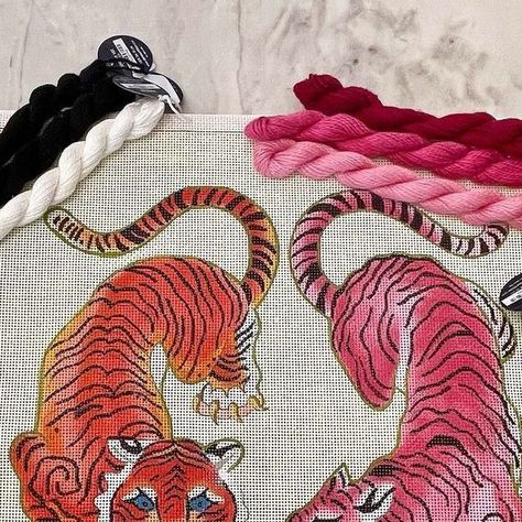 Colors of Praise Needlepoint on Instagram: "// One of my absolute favorite canvases AN423 16x16 13M is coming back in stock beginning of June! Make sure to preorder your tigers canvas with your local needlepoint store today 🌸 #colorsofpraiseneedlepoint" Colors Of Praise Needlepoint, Tiger Needlepoint, Tiger Canvas, Needlepoint Designs, Back In Stock, Tigers, Needlepoint, Make Sure, Diy Projects