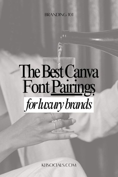 The Best (Free) Canva Font Combinations for Luxury Brands | Typography & Font | Branding free fonts handwriting, canva font combinations, writing fonts, #aestheticfonts, #fontcombinations, #handwritingfonts, #fontpairing, #freefont Luxury Canva Fonts, Elegant Font Pairings, Kid Fonts Free, Elegant Fonts Free, Canva Font Combinations, Font Canva Lettering, Font Branding, Modern Fonts Free, Timeless Font