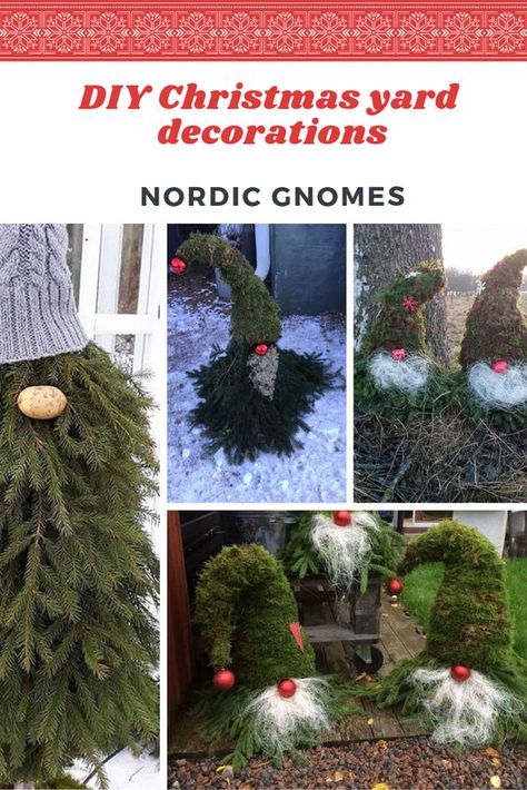 Evergreen Gnomes, Tomato Cage Crafts, Christmas Knomes, Diy Christmas Yard Decorations, Christmas Decs, Fairy Tree Houses, Cheap Christmas Diy, Plaid Christmas Decor, Christmas Decorations Cheap