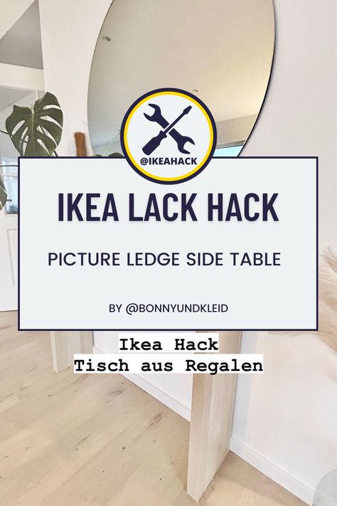 Mosslanda Ikea Hack, Mosslanda Ikea, Ikea Lack Hack, Lack Hack, Ikea Mosslanda, Mosslanda Picture Ledge, Lack Table, Diy Side Table, Ikea Lack