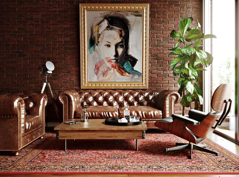 Chesterfield Chair Living Room, Brown Leather Chesterfield Living Room, Chesterfield Living Room Ideas, Chesterfield Sofa Office, Chester Sofa Living Rooms, Chesterfield Sofa Living Room Modern, Boho Living Room Layout, Leather Chesterfield Sofa Living Room, Chesterfield Sofa Living Room Ideas