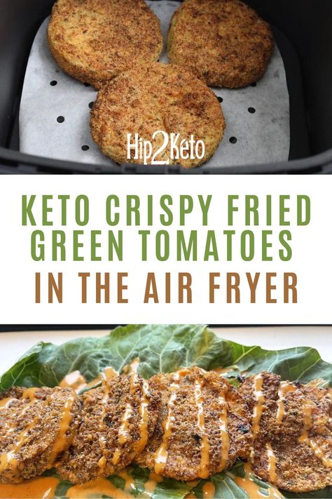 Keto Fried Green Tomatoes, Hip2keto Recipes, Air Fryer Fried Green Tomatoes, Best Air Fryer Recipes, Fried Green Tomatoes Recipe, Green Tomato Recipes, Classic Southern Recipes, Keto Air Fryer, Tomato Recipe