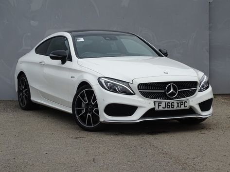 Mercedes Benz Two Door, 2 Door Mercedes Benz, Mercedes Benz C Class Coupe, Benz Cars, Automatic Car, Small Mercedes Car, White Mercedes, White Mercedes Benz, Mercedes Benz C Class 2022