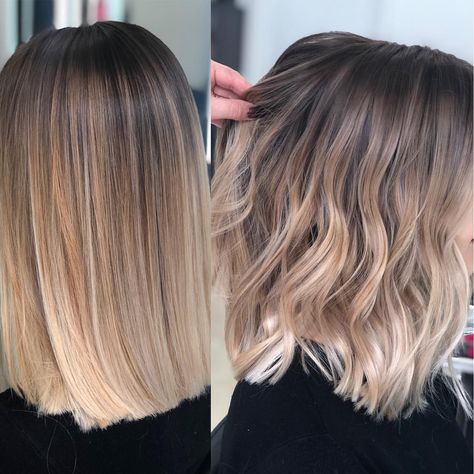 Straight or waves on this blend balyage #nychairstylist #blondebalayage #ardona_beauty_salon1#nychairstylist #brunetebalayge #… Balayage Straight, Balayage Straight Hair, Short Ombre Hair, Blond Balayage, Hair Blond, Ombre Hair Blonde, Medium Bob Hairstyles, Icy Blonde, Bob Hairstyles For Fine Hair