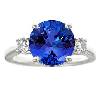 Premier 4.25ct Tanzanite & 3/10cttw Diamond Ring, 14K - J336253 Fine Diamond Jewelry, Blue Tanzanite, Tanzanite Ring, Tanzanite Gemstone, 14k Rose Gold Ring, Buying Diamonds, Ring Fit, 14k Gold Ring, Ring Size Guide