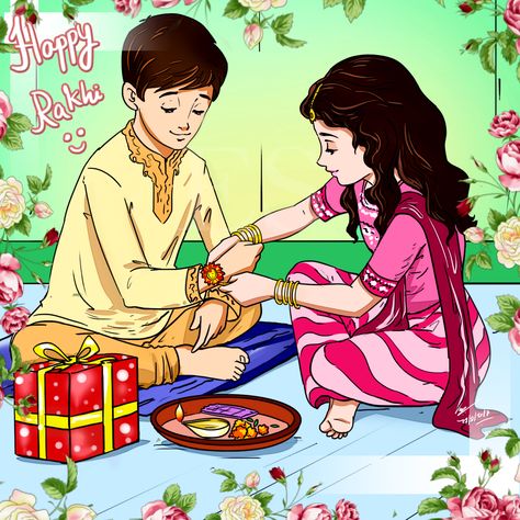 Rakshabandhan Cartoon Images, Raksha Bhandan Drawings, Rakha Bandhan Drawing, Raksha Bandhan Memory Drawing, Happy Rakshabandhan Drawing, Rakhshanda Drawing, Rakhi Bandhan Drawing, Drawing For Rakshabandhan, Raksha Bandhan Sketch