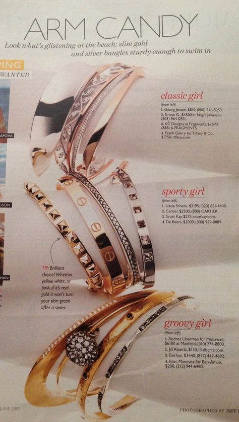 Arm candy Arm Candy Bracelets, Classic Girl, Jewelry Essentials, Sporty Girls, Georg Jensen, Silver Bangles, Arm Candy, Tiffany & Co., Jewelry Ideas