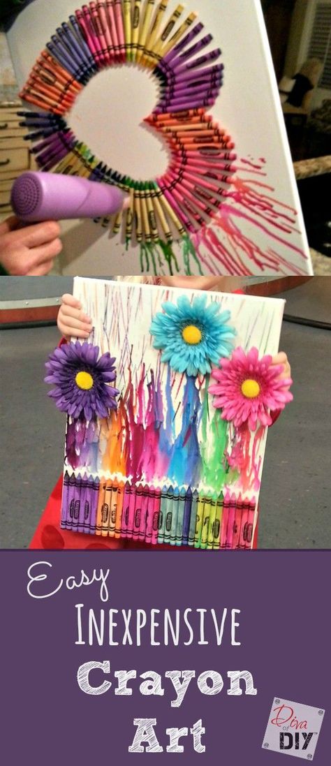 How to Make Easy and Affordable DIY Crayon Art | Diva of DIY Crayon Art Diy, Diy Crayons, Diy Gifts For Mom, Crayon Art, Diy Mothers Day Gifts, Navidad Diy, Cadeau Diy, Mother's Day Diy, Cool Ideas