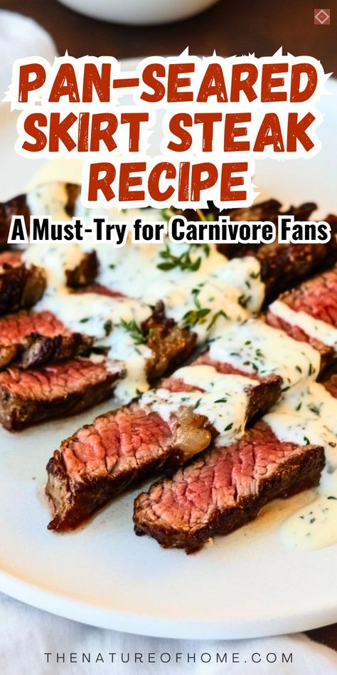 Sear up some bold flavor with this pan-seared skirt steak recipe! Juicy, tender, and ready in minutes, it’s the perfect carnivore diet dinner idea. High in protein and low in carbs, this dish is simple, satisfying, and full of flavor. Save this pin for your next quick and hearty meal! Inside Skirt Steak Recipes, Beef Skirt Steak Recipes, Denver Steak Recipes, Carnivore Diet Dinner, Strict Carnivore Diet Recipes, Carnivore Diet Meals, Meat Main Dishes, Carnivore Diet Meal Plan, Skirt Steak Recipe