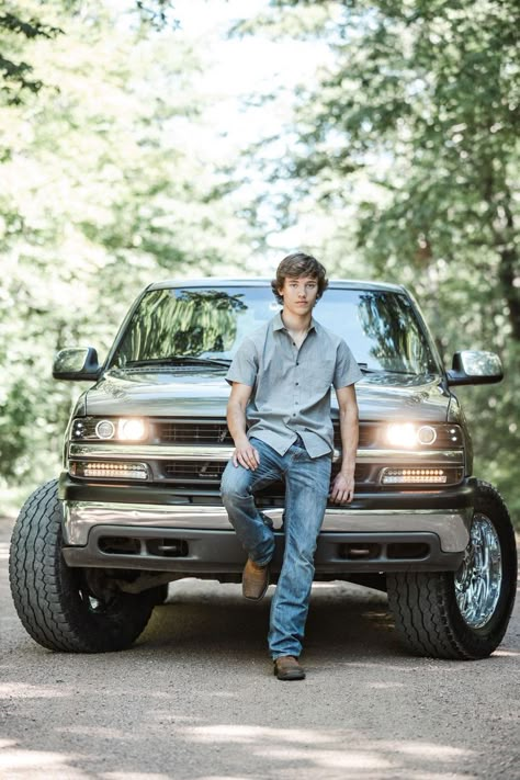 Truck Poses Men, Truck Photoshoot Men, Senior Picture Ideas For Guys Truck, Guys Senior Pictures Poses With Truck, Guy Senior Pictures Ideas Fall, Senior Picture Ideas For Guys With Truck, Senior Truck Pictures, Country Senior Pictures For Guys, Senior Picture Ideas For Guys Country