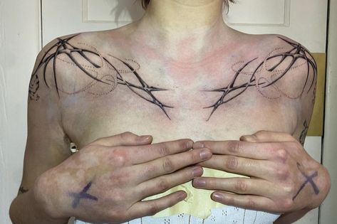 Cybersigilism Collarbone Tattoo, Bones Tattoo, Sigil Tattoo, Bone Tattoos, Wicked Tattoos, Zodiac Tattoos, Collar Bone Tattoo, Tattoo Flash Art, Black Ink Tattoos