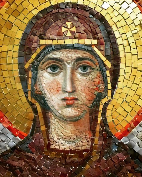 Sr. Julia Mary Darrenkamp on Instagram: “PRAYER FOR PEACE With one voice, we beg you, Mary: obtain peace for the world! The tears of the poor ascend to God and people cry out…” Peace For The World, Byzantine Architecture, Mosaic Portrait, Byzantine Mosaic, Mosaic Art Projects, Mosaic Tile Art, Prayer For Peace, Art Hobbies, Byzantine Art