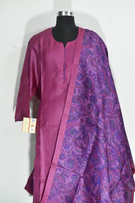 Pure Silk Suit Designs Indian, Silk Kurta Neck Design Latest, Silk Suit Designs Indian, Silk Kurtas, Silk Kurti Designs, Ikkat Dresses, Silk Kurti, Designer Kurti Patterns, Salwar Designs