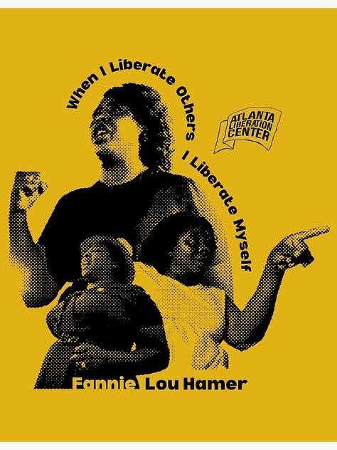 "Fannie Lou Hamer - Black - Atlanta Liberation Center" Poster for Sale by LiberationStore Black Liberation Art, Healing Justice, Fat Liberation, Fannie Lou Hamer, Liberation Art, Cookbook Club, Book Drive, Protest Poster, Black Liberation