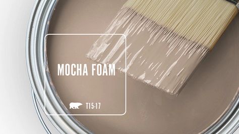 Mocha Foam T15-17 | Behr Paint Colors Soft Brown Paint Colors, Brown Paint Colors Behr, Behr Beige Paint Colors Living Room, Behr Cappuccino Froth, Behr Sand Paint Colors, Mocha Paint Colors Bedrooms, Mocha Walls Living Room, Mocha Paint Colors Living Room, French Beige Behr Paint