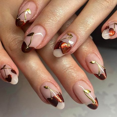 Cherry Nails, Estilo Hippie, Minimalist Nails, Dream Nails, Funky Nails, Pretty Acrylic Nails, Chic Nails, Dope Nails, Cute Acrylic Nails